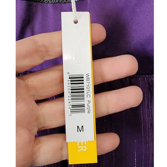 Walter by Walter Baker Sequin Chiffon Purple Black Dress Size Medium NEW - Picture 5 of 8